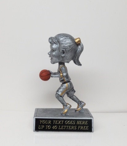 Basketball Trophy Award Doe Eyed Bobble Head & Body Girls Fantasy Basketball Rookie Jr League Kids Basketball Trophy Award FREE ENGRAVING