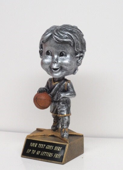 Basketball Trophy Fantasy Basketball Rookie Jr League Kids Basketball Trophy Award Doe Eyed Bobble Head Boys 6" Trophy  FREE ENGRAVING